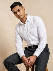 Pristine White Diamond Dobby Formal Shirt