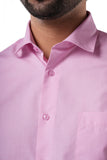 Poly Cotton Fil-a-fil Executive Blush Pink Formal Shirt