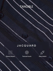Deep Navy Jacquard Casual Shirt