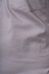 Stone Taupe 98% Cotton 2% Elastane Full Sleeve Formal Shirt for Men | Tangible Luxe Satin Finish Classic Fit Shirt