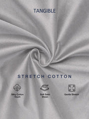 Stone Taupe Stretch Cotton Formal Shirt