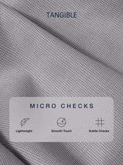 Charcoal Grey Micro Checks Formal Shirt