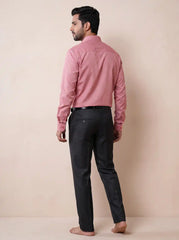 Brick Red Micro Checks Formal Shirt