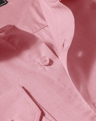 Brick Red Micro Checks Formal Shirt
