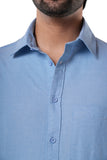 100% Cotton Oxford Signature Coastal Blue Casual Shirt