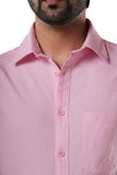 100% Cotton Oxford Casual Shirt in Pink