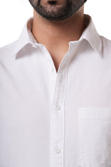 Pure White Oxford Casual Shirt