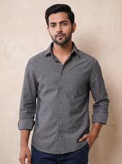 Graphite Black Oxford Casual Shirt
