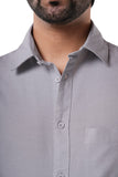 100% Cotton Oxford Signature Steel Grey Casual Shirt