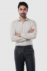 Poly Cotton Refined Pin Stripe Olive Mist Formal Shirt