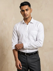 Prestige White Arrow Dobby Formal Shirt