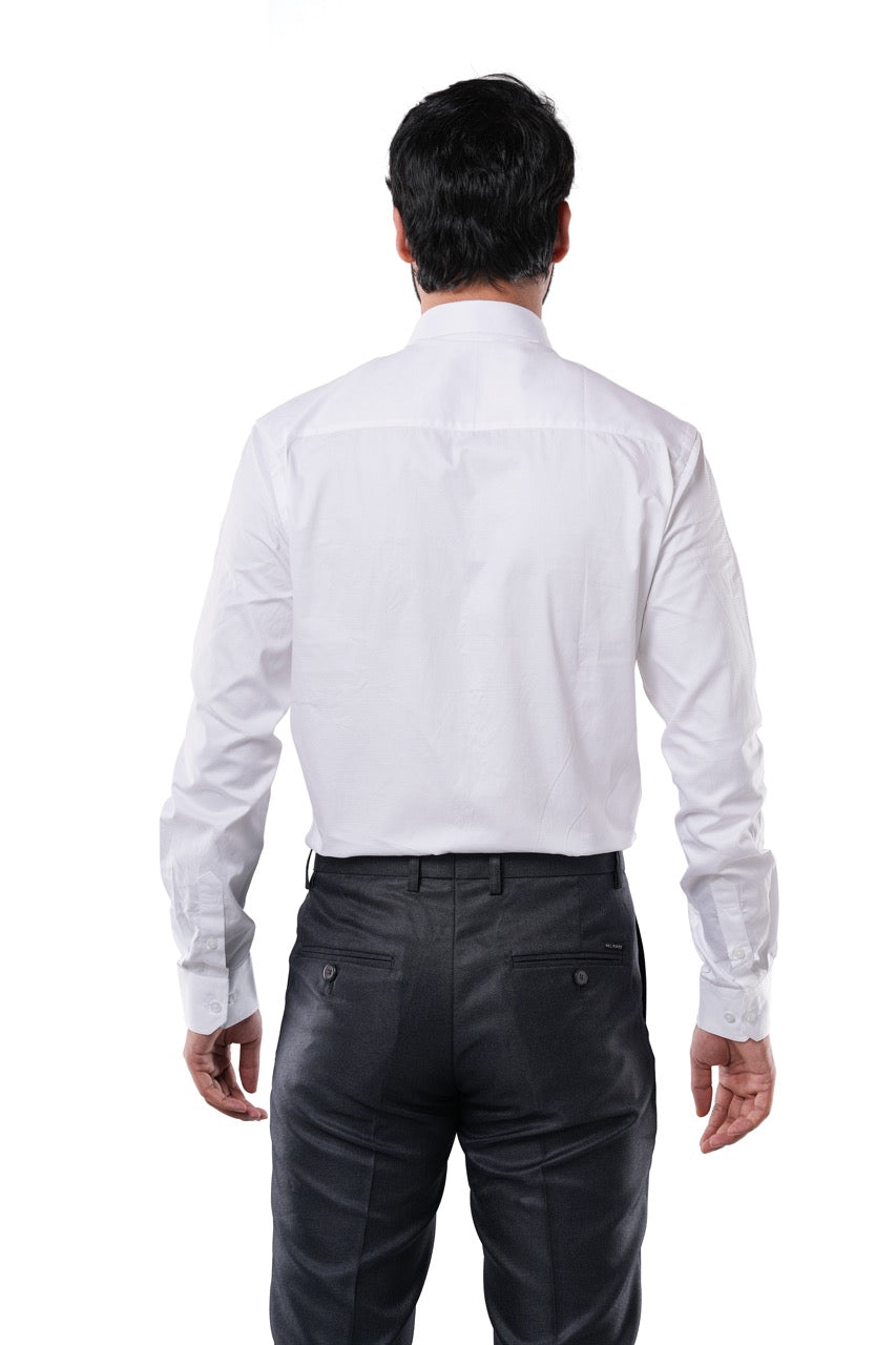 100% Cotton Signature Arrow Dobby White Formal Shirt