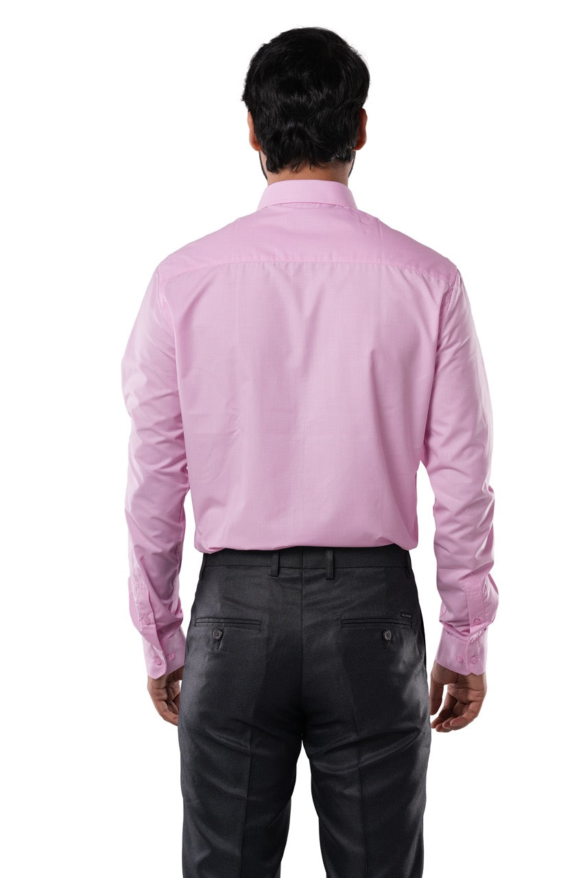 Poly Cotton Fil-a-fil Executive Blush Pink Formal Shirt