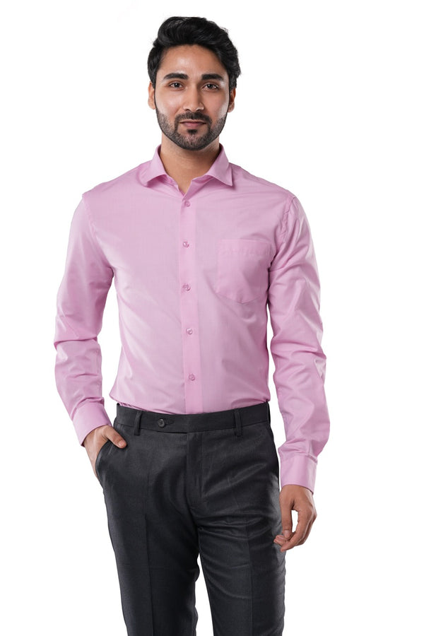 Poly Cotton Fil-a-fil Executive Blush Pink Formal Shirt