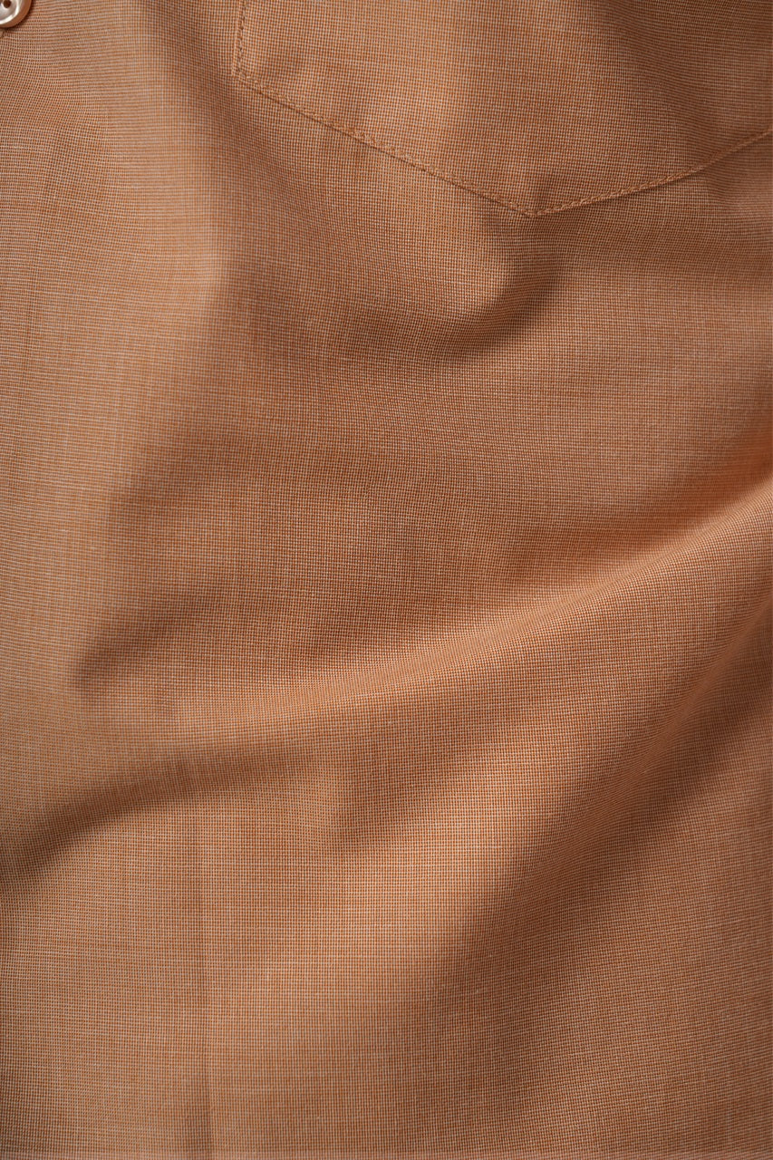 Rustic Almond Beige 72% Poly 28% Cotton Formal Shirt for Men | Tangible Executive Fil-a-Fil Long Sleeve Classic Fit