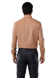 Poly Cotton Fil-a-fil Executive Almond Beige Formal Shirt