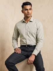 Almond Beige Fil-a-Fil Formal Shirt