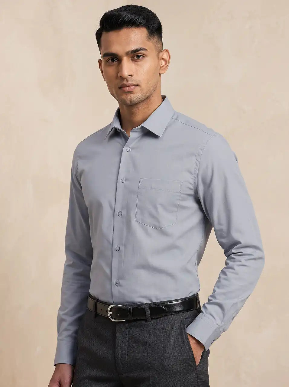 Storm Grey Fil-a-Fil Formal Shirt
