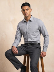 Storm Grey Fil-a-Fil Formal Shirt