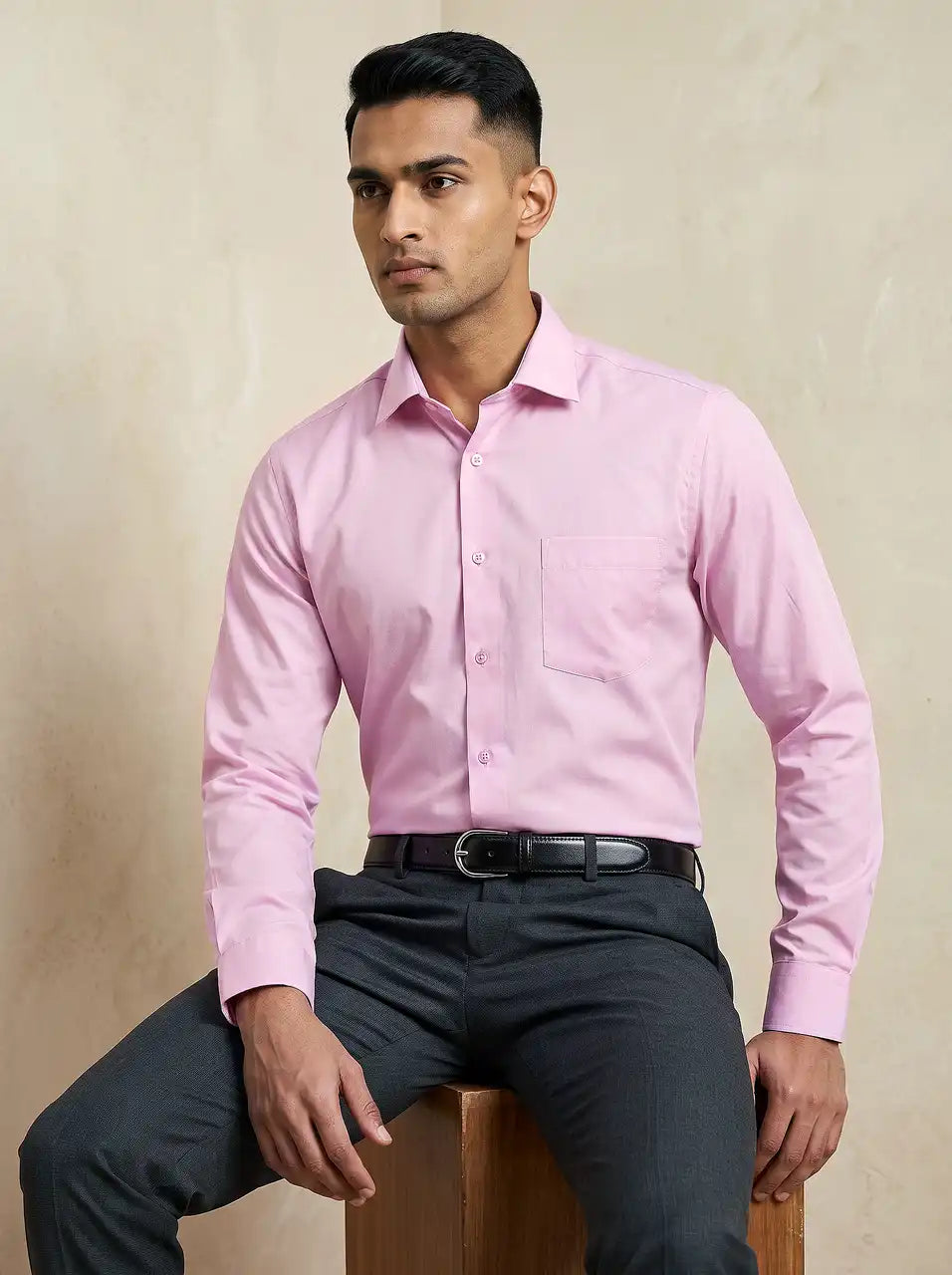 Blush Pink Fil-a-Fil Formal Shirt