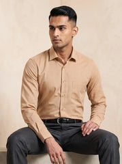 Rustic Beige Fil-a-Fil Formal Shirt