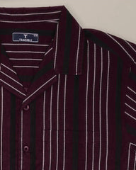 Bordeaux Maroon Jacquard Casual Shirt
