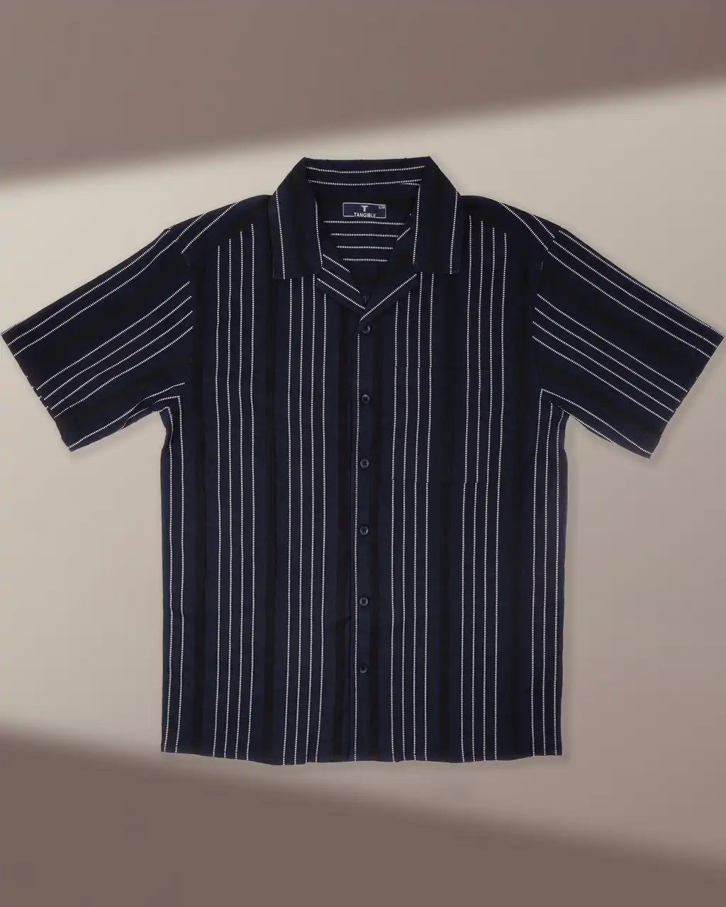 Deep Navy Jacquard Casual Shirt