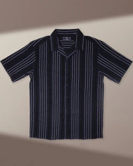 Deep Navy Jacquard Casual Shirt