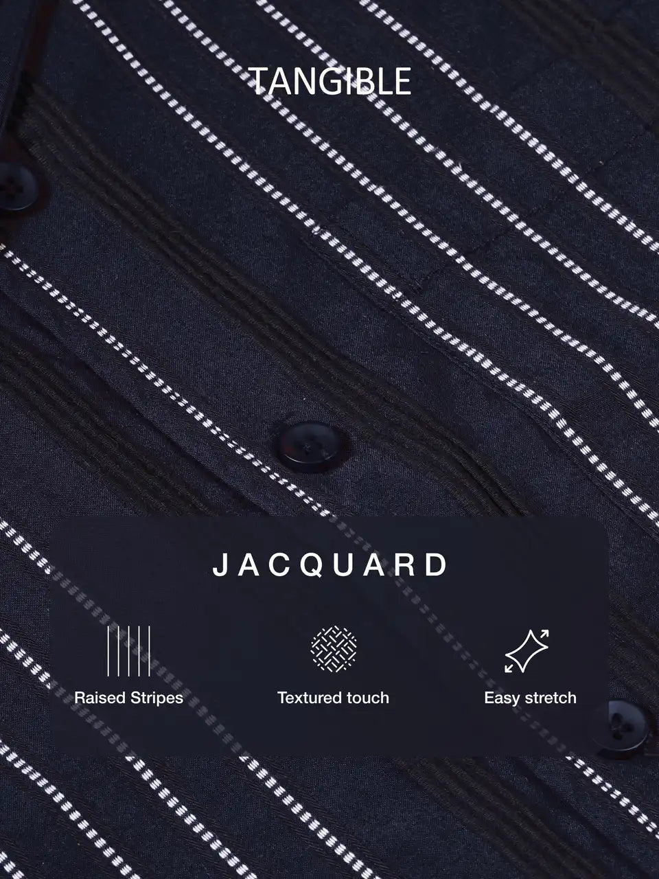 Deep Navy Jacquard Casual Shirt