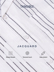 Ivory White Jacquard Casual Shirt