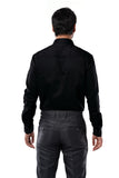 Cotton Elastane Luxe Satin Onyx Black Formal Shirt