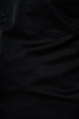 Onyx Black 98% Cotton 2% Elastane Full Sleeve Formal Shirt for Men | Tangible Luxe Satin Finish Classic Fit Black Shirt