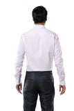 Cotton Elastane Luxe Satin Pearl White Formal Shirt