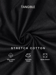Onyx Black Stretch Cotton Formal Shirt