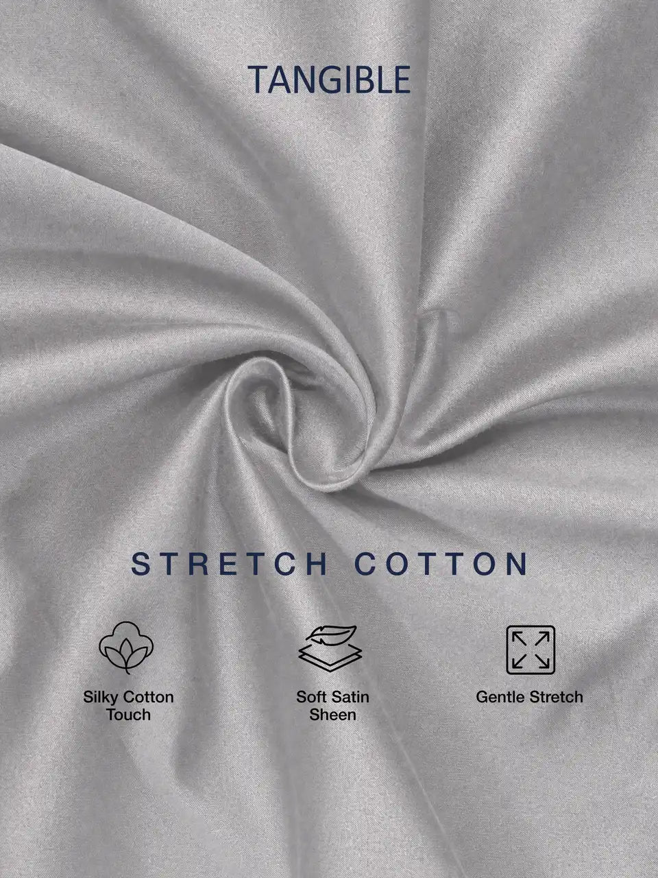 Stone Taupe Stretch Cotton Formal Shirt