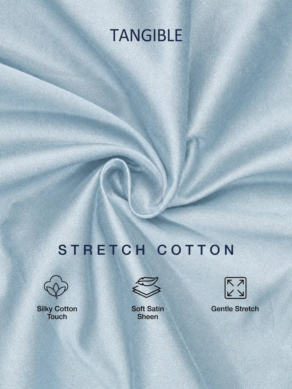 Mineral Blue Stretch Cotton Formal Shirt