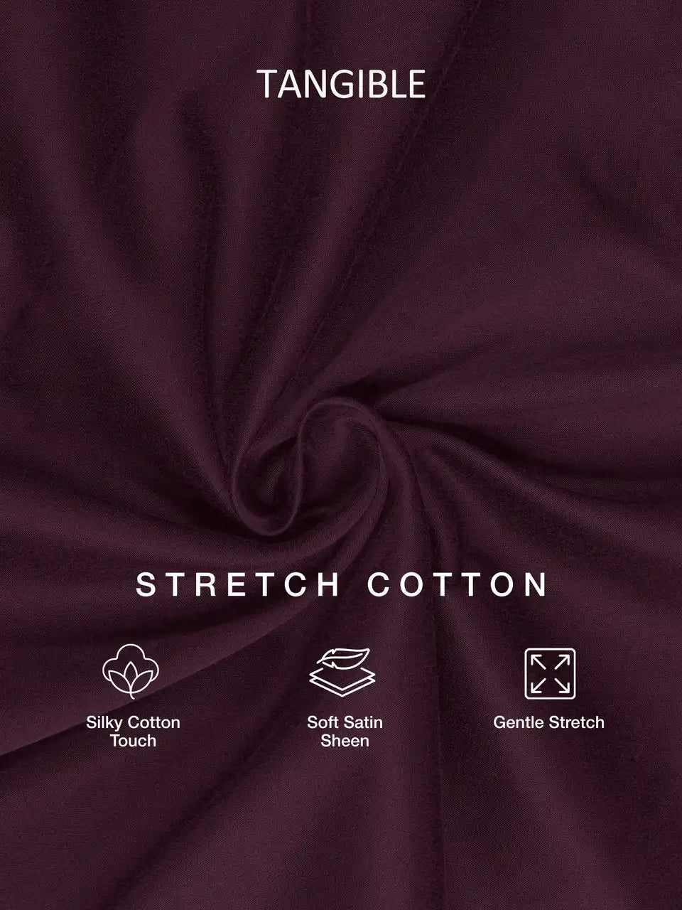 Merlot Plum Stretch Cotton Formal Shirt