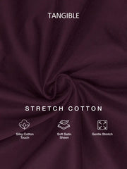 Merlot Plum Stretch Cotton Formal Shirt