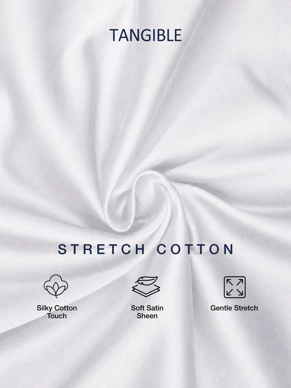 Pearl White Stretch Cotton Formal Shirt