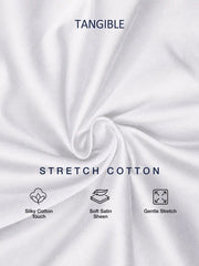 Pearl White Stretch Cotton Formal Shirt