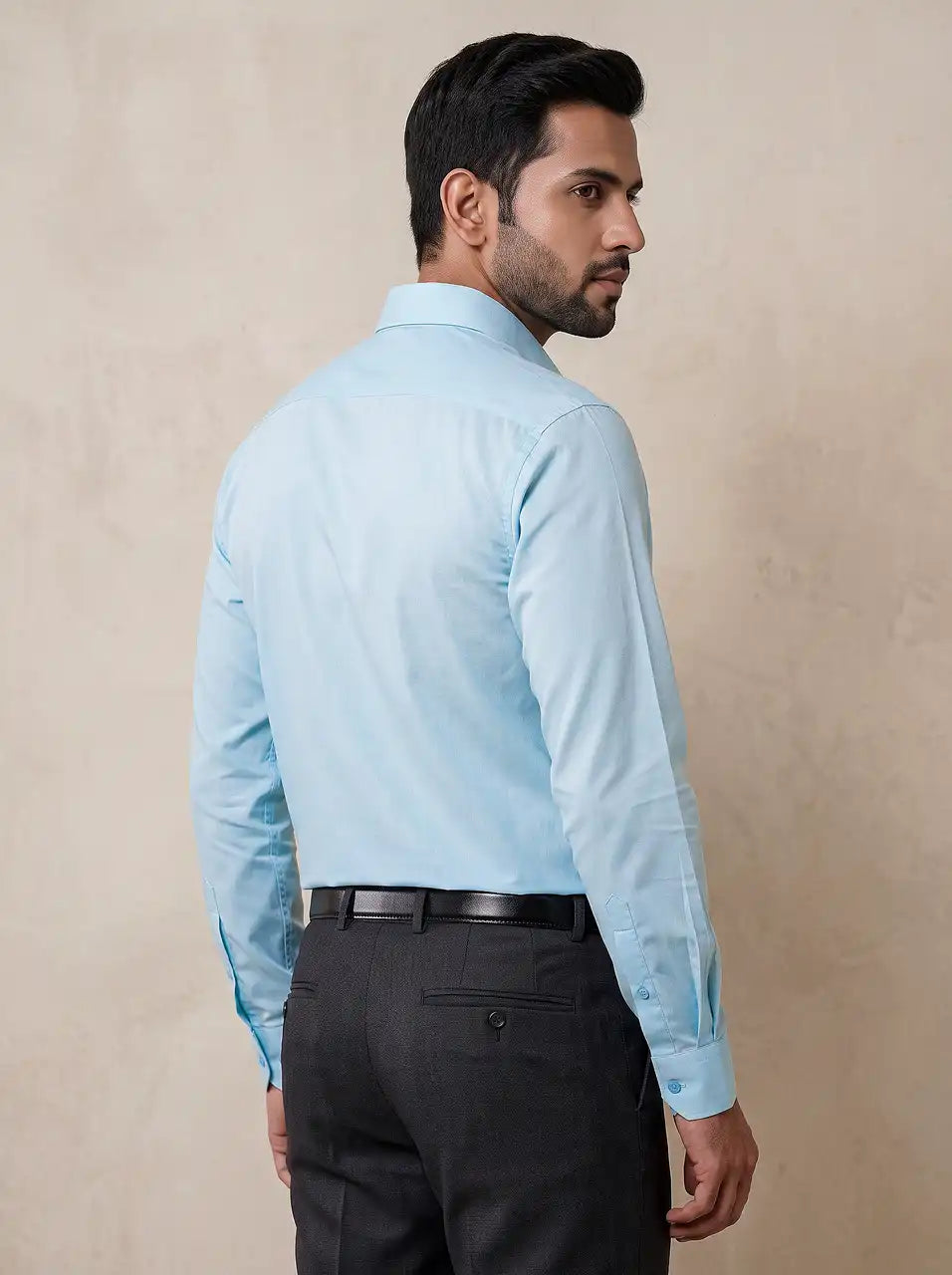 Sky Blue Micro Checks Formal Shirt