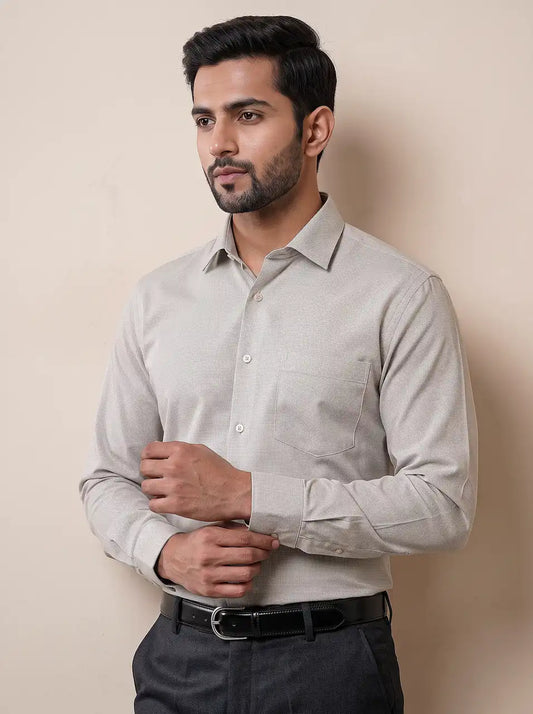 Olive Mist Micro Checks Formal Shirt