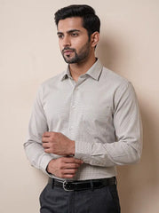 Olive Mist Micro Checks Formal Shirt