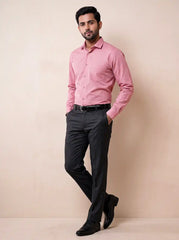 Brick Red Micro Checks Formal Shirt