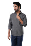 100% Cotton Oxford Signature Graphite Black Casual Shirt