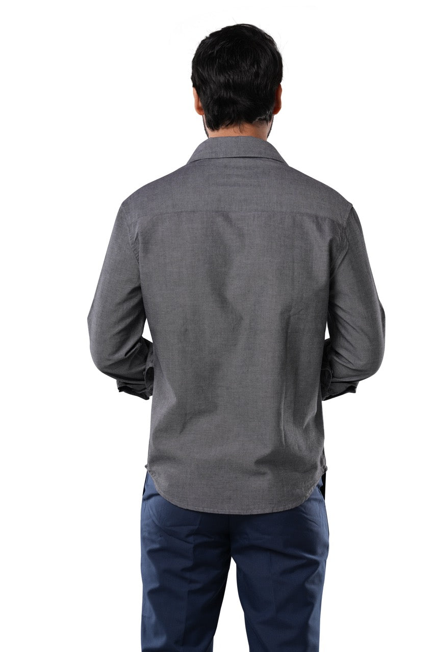 100% Cotton Oxford Signature Graphite Black Casual Shirt