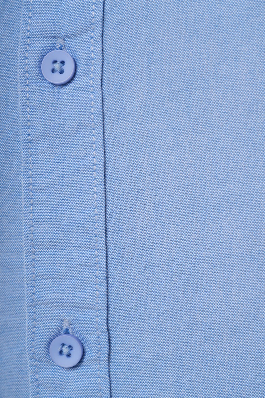 100% Cotton Oxford Signature Coastal Blue Casual Shirt
