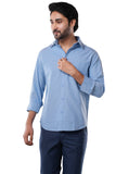 100% Cotton Oxford Signature Coastal Blue Casual Shirt