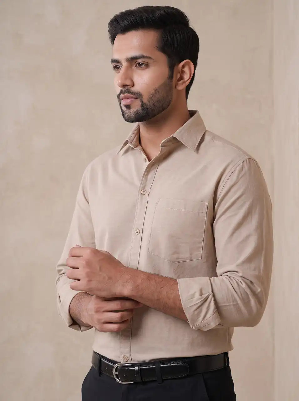 Desert Beige Oxford Casual Shirt