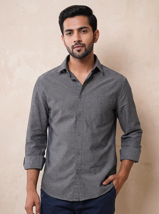 Graphite Black Oxford Casual Shirt